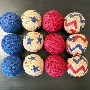 ARTISAN : Set of 12 Rustic Burlap Decorative Globes